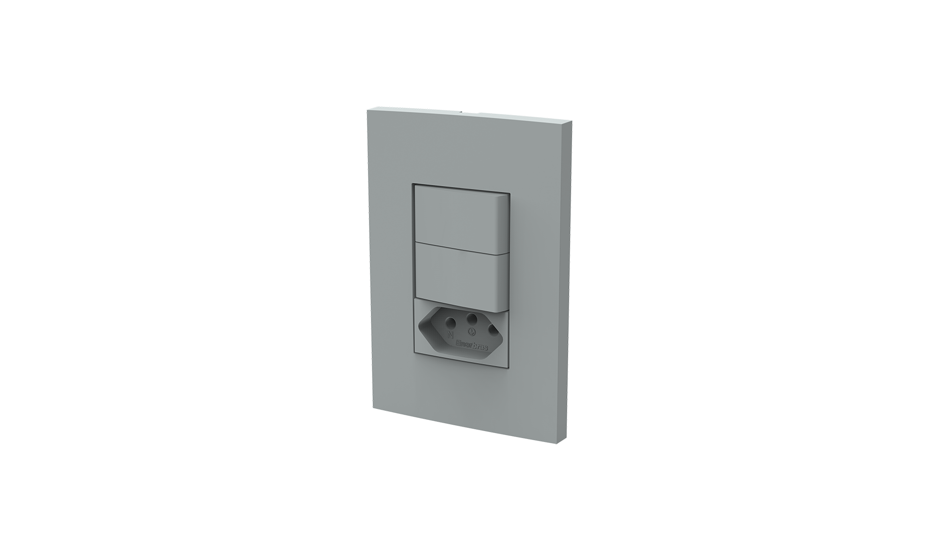 Conjunto interruptor 2 teclas paralelo 10A + tomada 20A 250v~