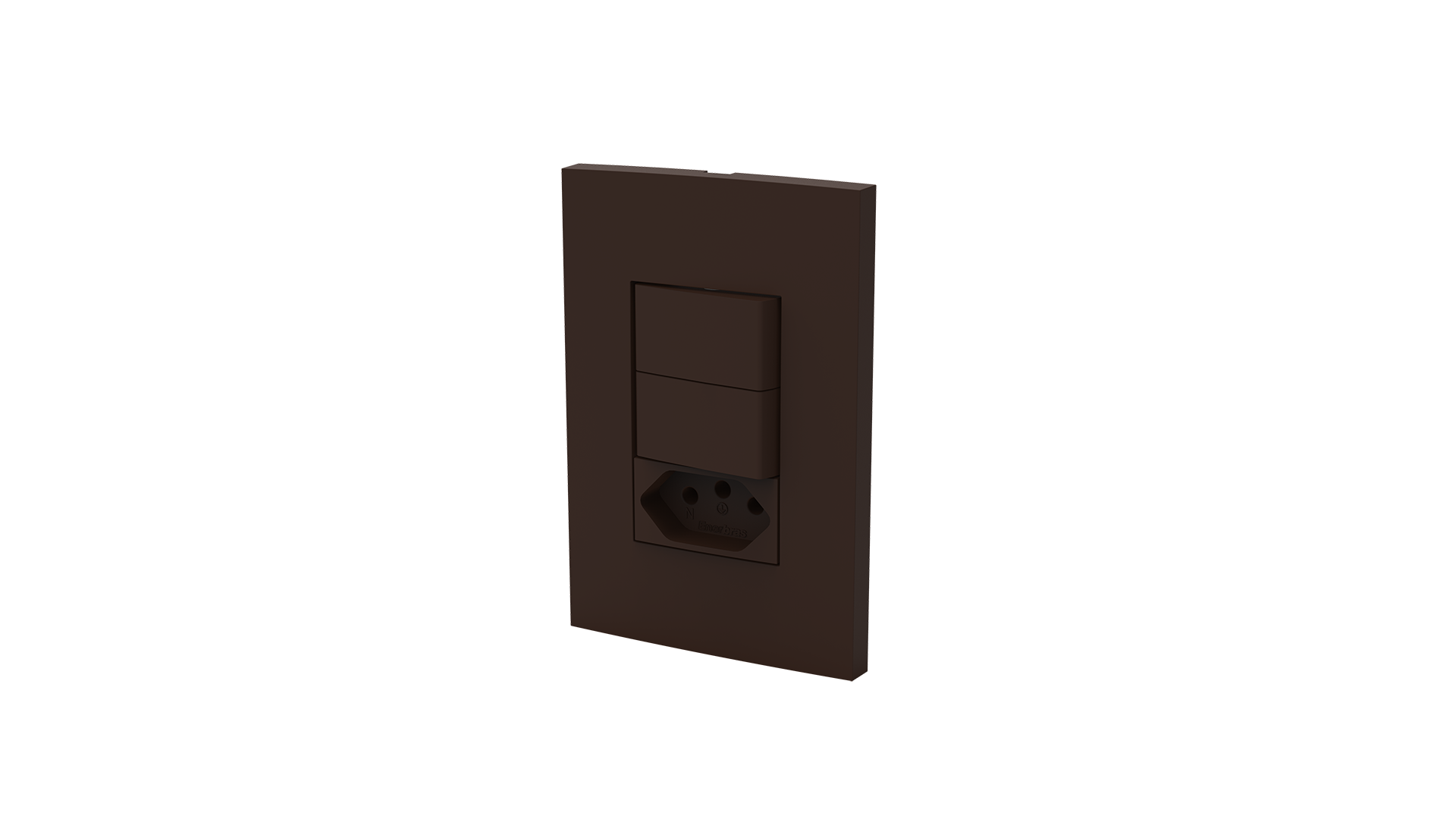 Conjunto interruptor 2 teclas simples 10A + tomada 20A 250v~