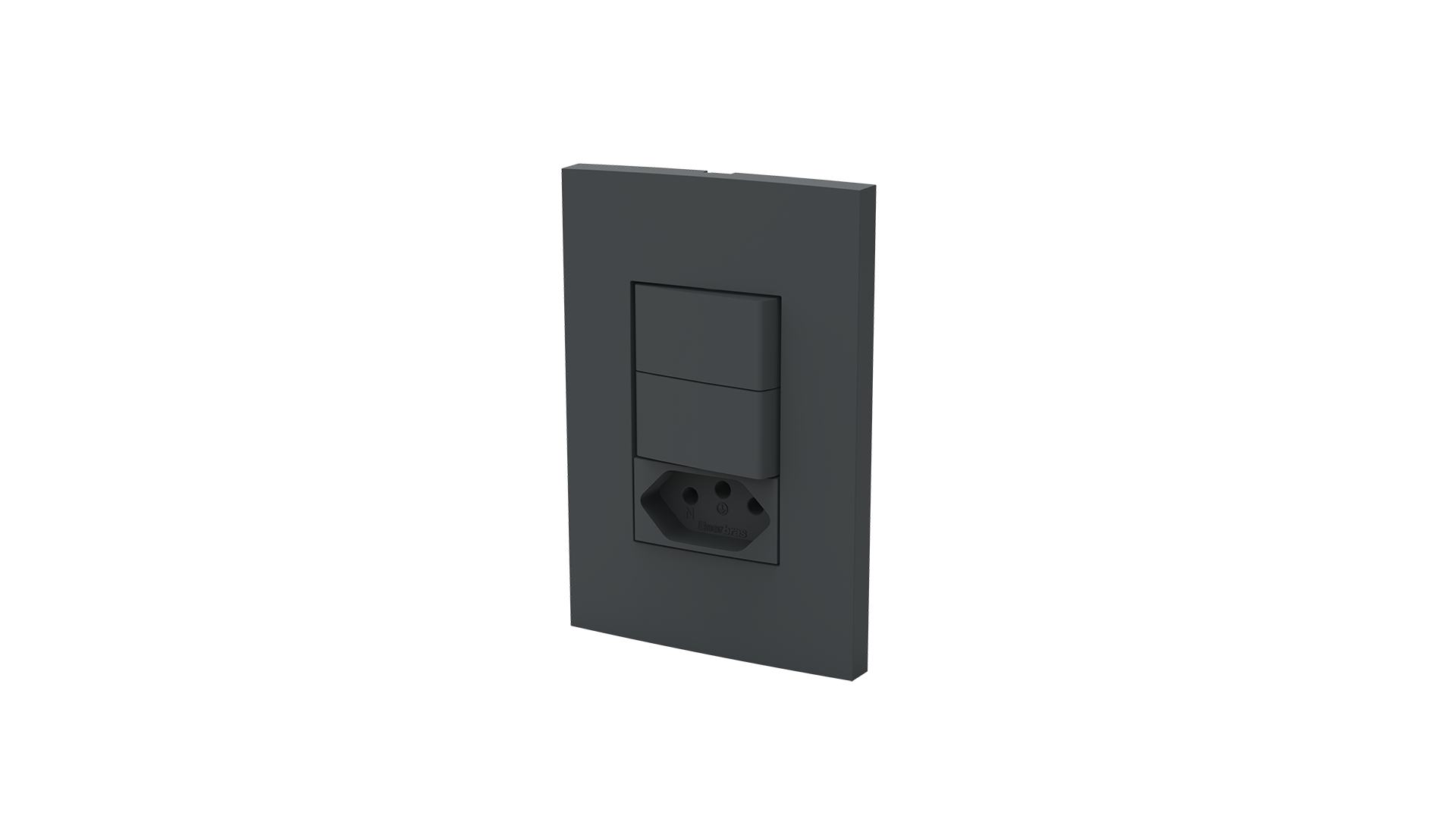Conjunto interruptor 2 teclas simples 10A + tomada 20A 250v~