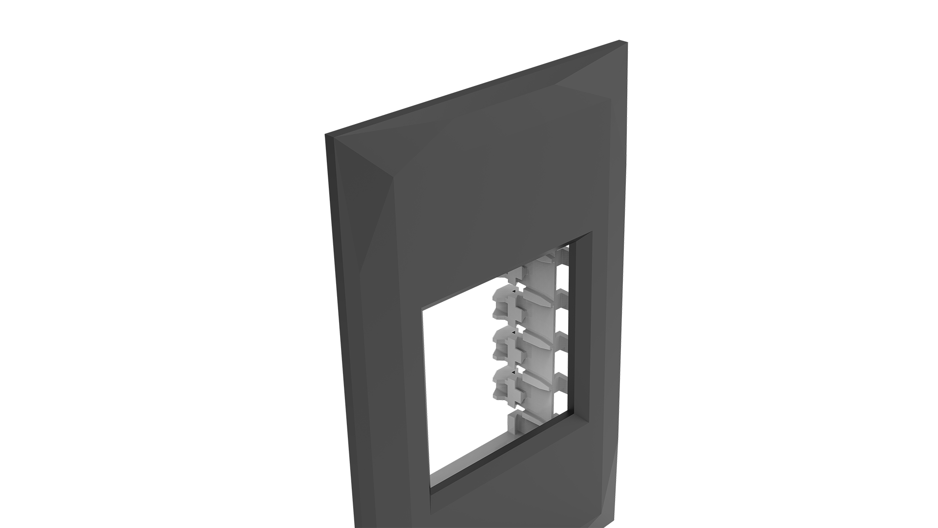 Placa 2x4" 2 módulos + suporte