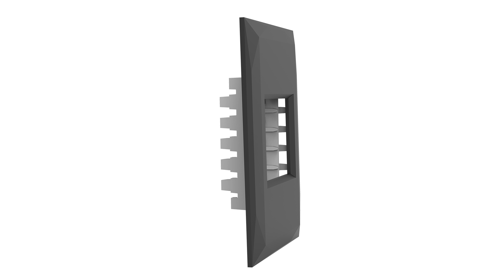 Placa 2x4" 2 módulos + suporte