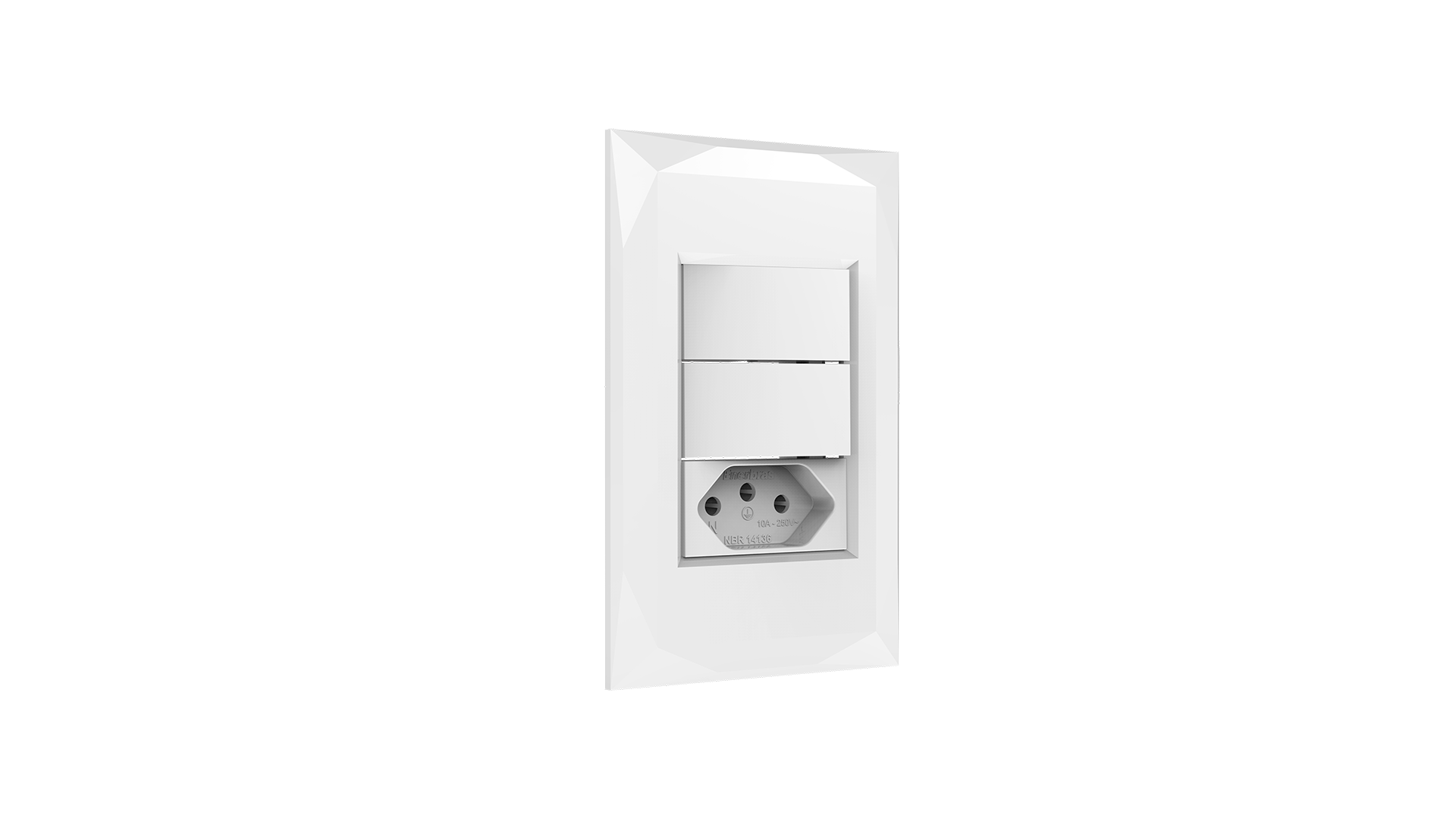 Conjunto interruptor 2 teclas paralelo + tomada 20A