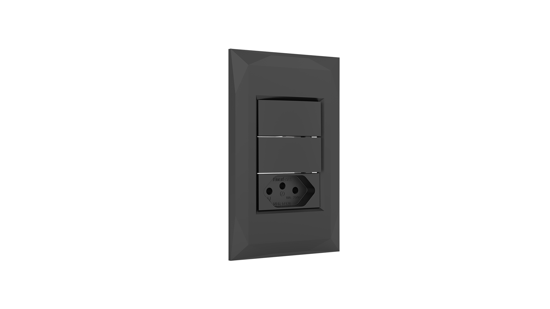 Conjunto interruptor 2 teclas paralelo + tomada 20A