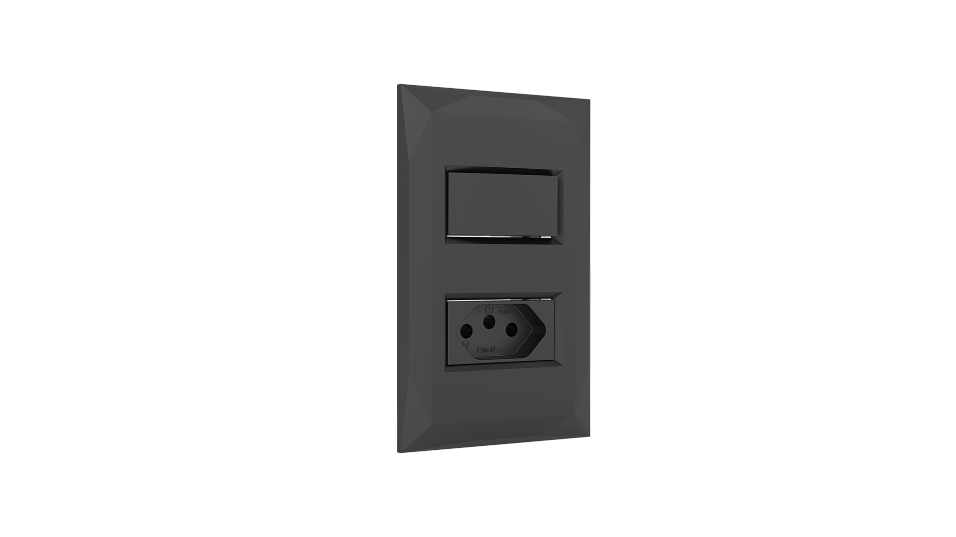 Conjunto interruptor 1 tecla paralela + tomada 20A