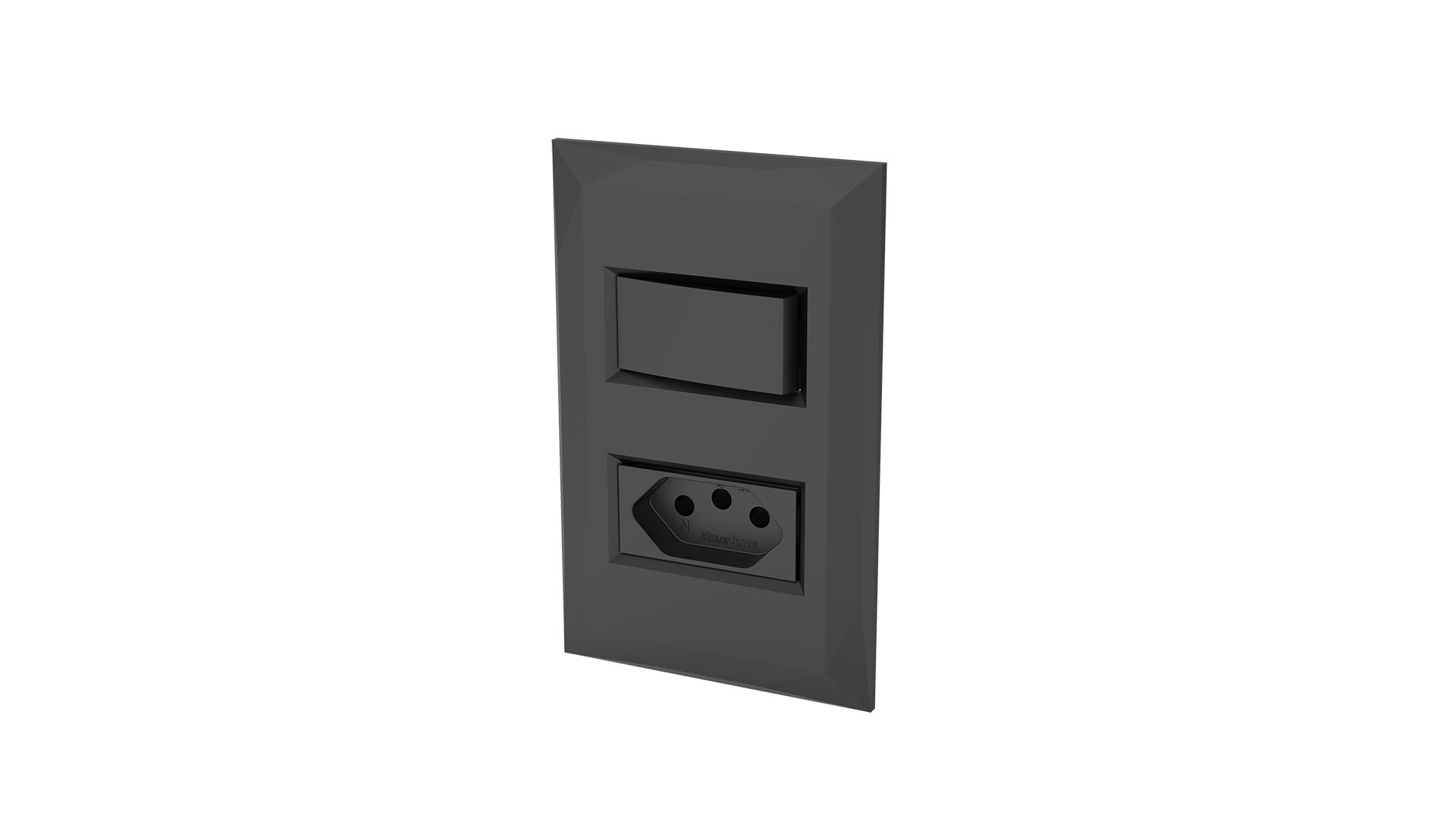Conjunto interruptor 1 tecla paralela + tomada 20A