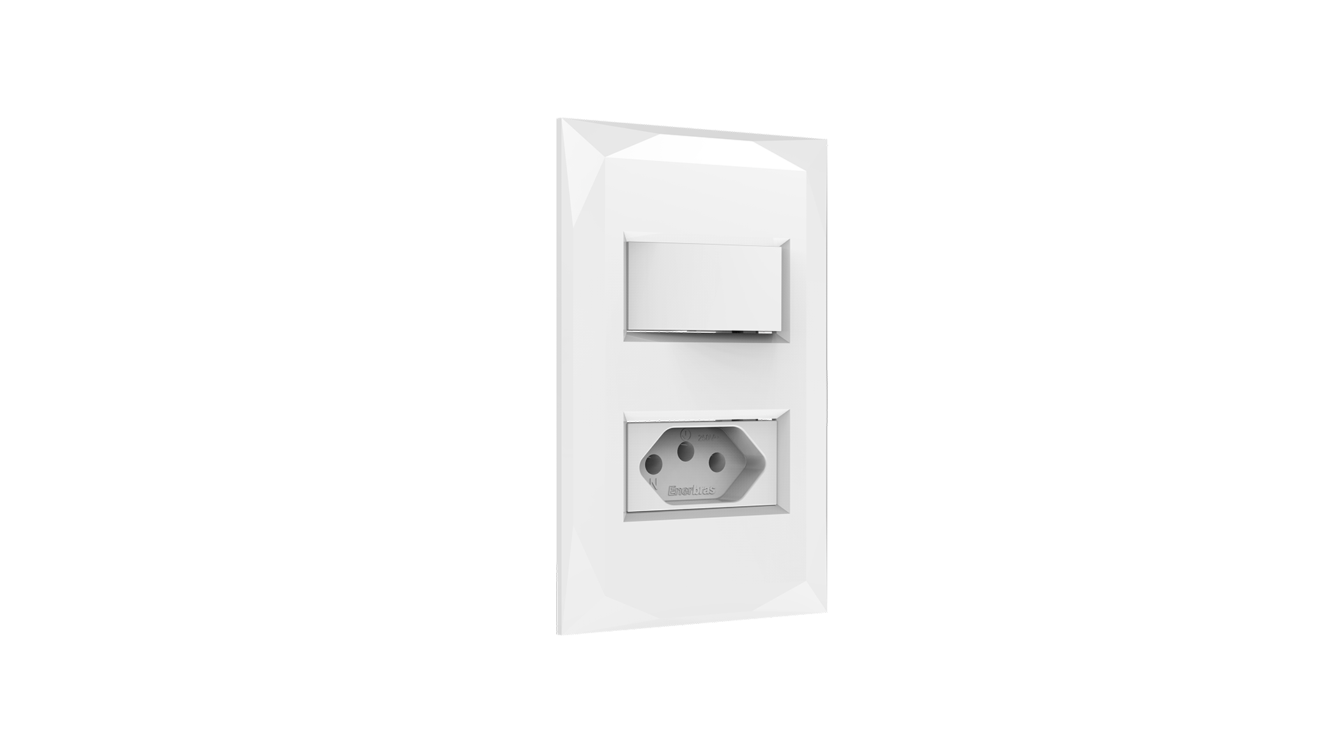 Conjunto interruptor 1 tecla simples + tomada 20A