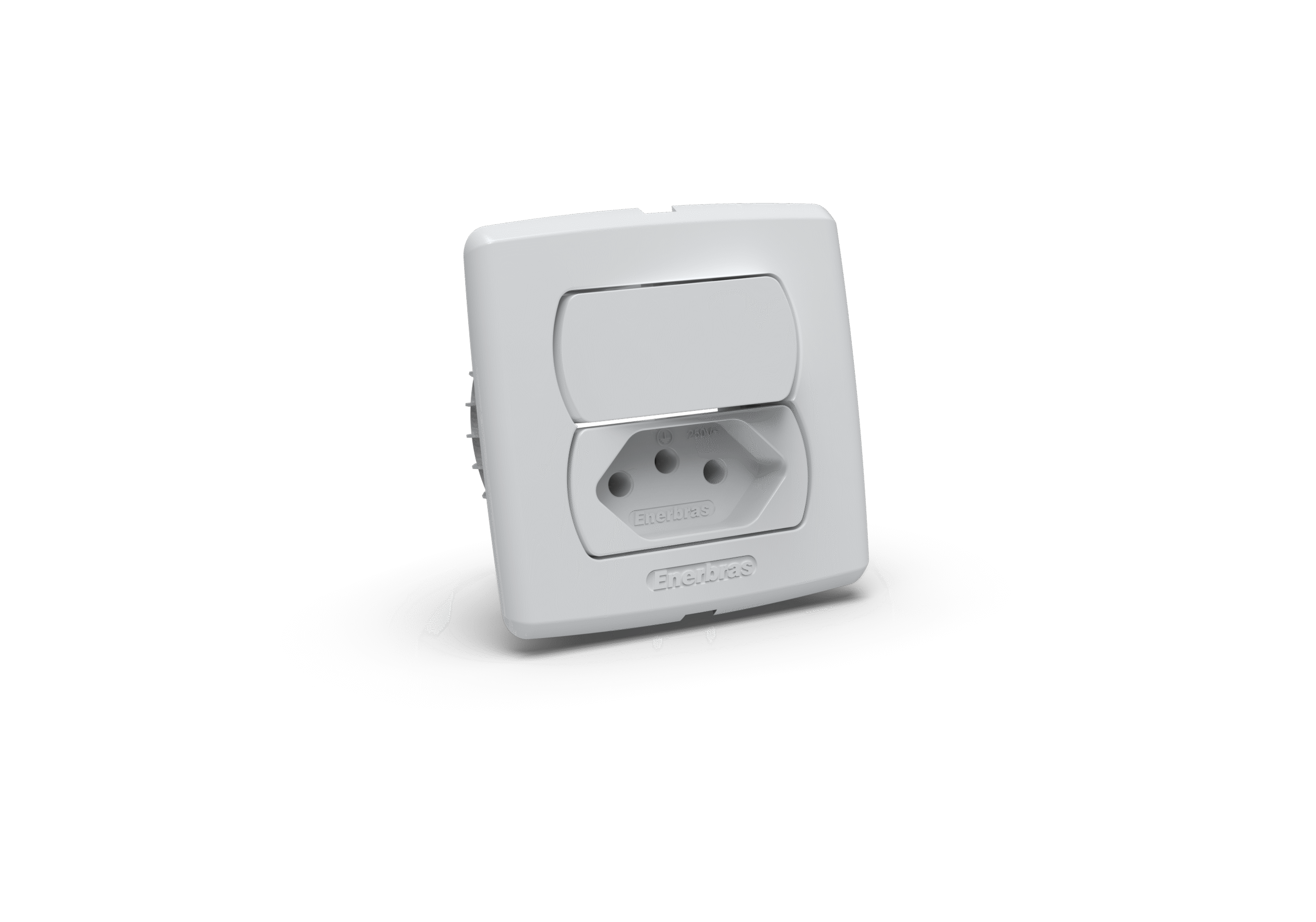 Conjunto interruptor 1 tecla paralelo + tomada 10A