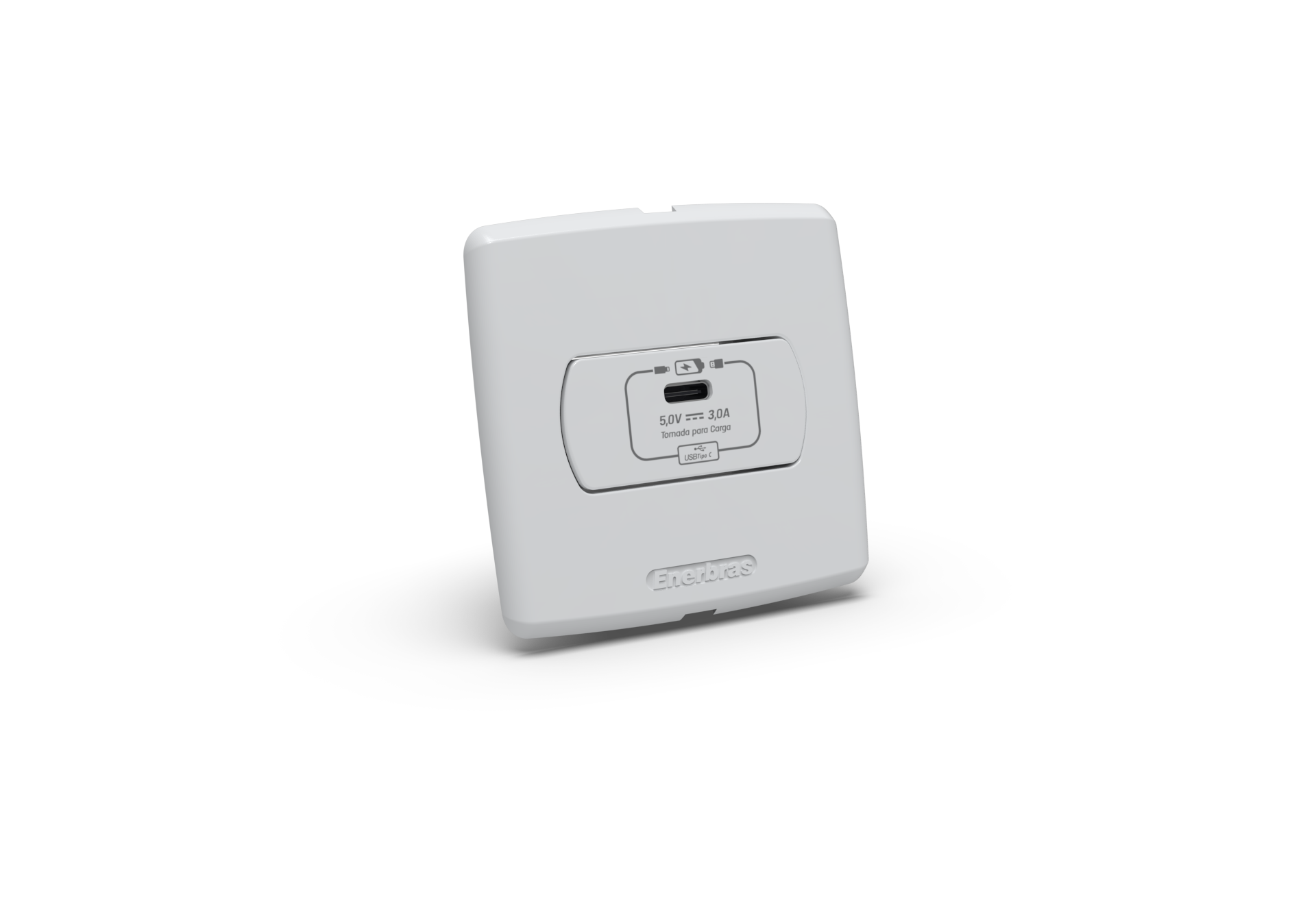 Conjunto tomada recarga USB tipo C
