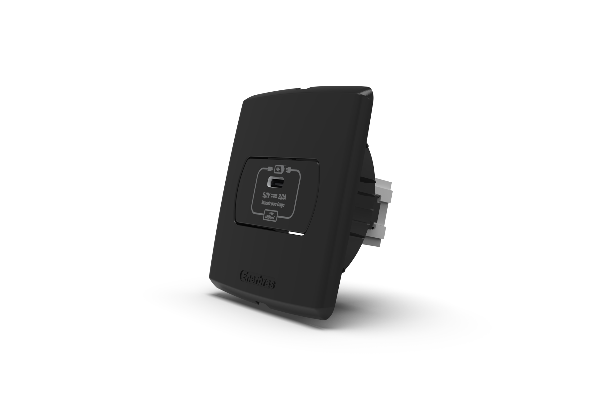 Conjunto tomada recarga USB tipo C