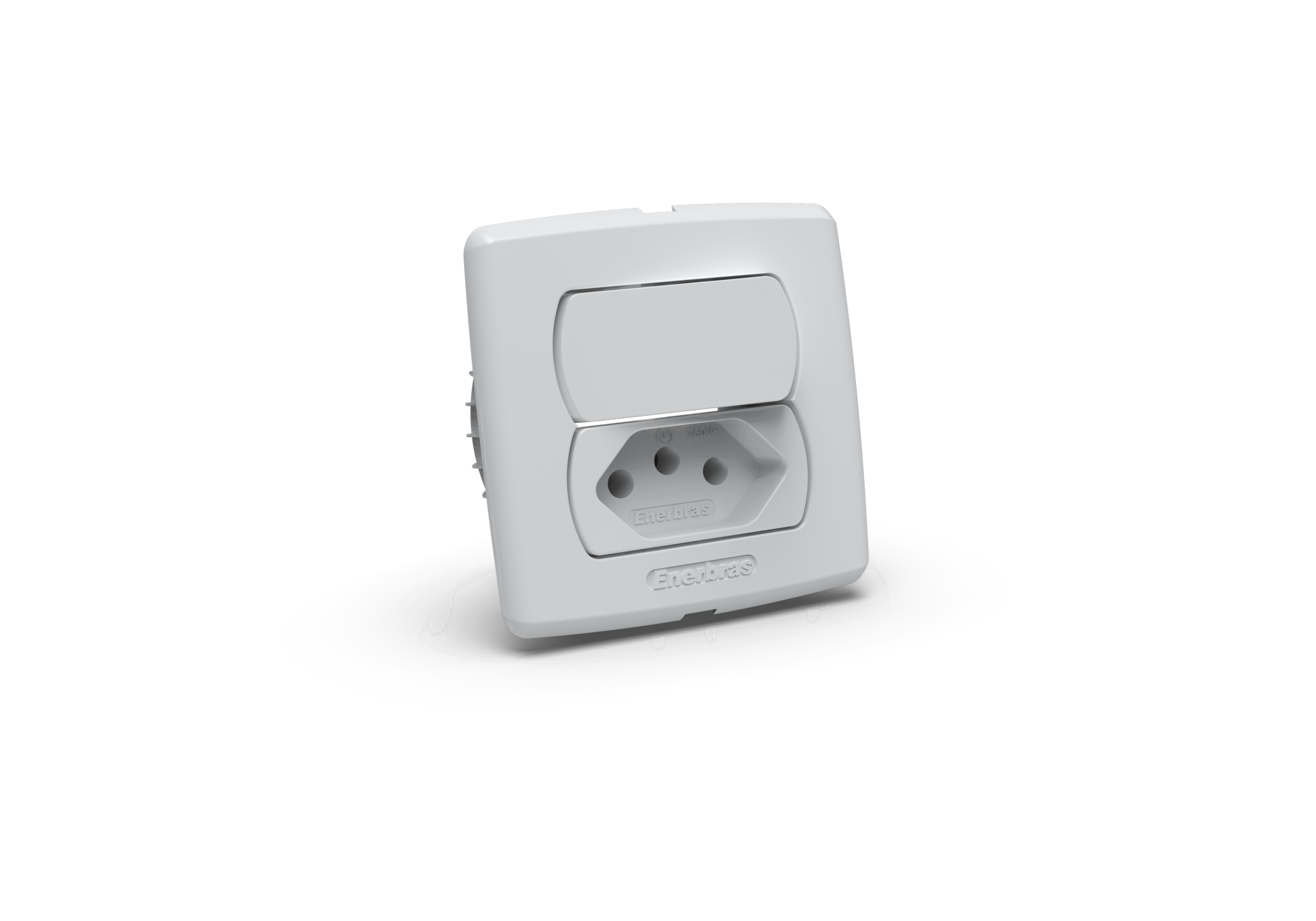 Conjunto interruptor 1 tecla paralelo + tomada 20A