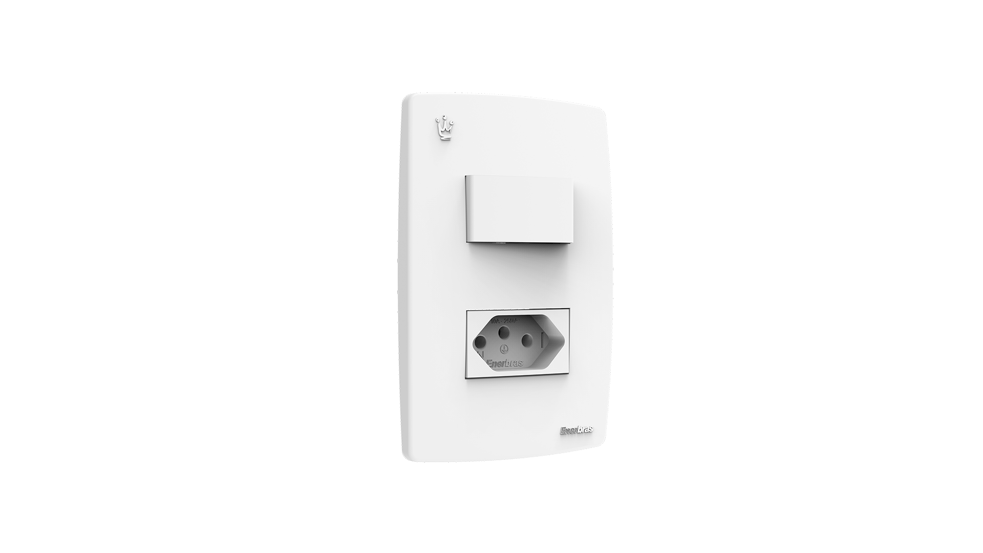 Conjunto interruptor 1 tecla paralelo + tomada 10A