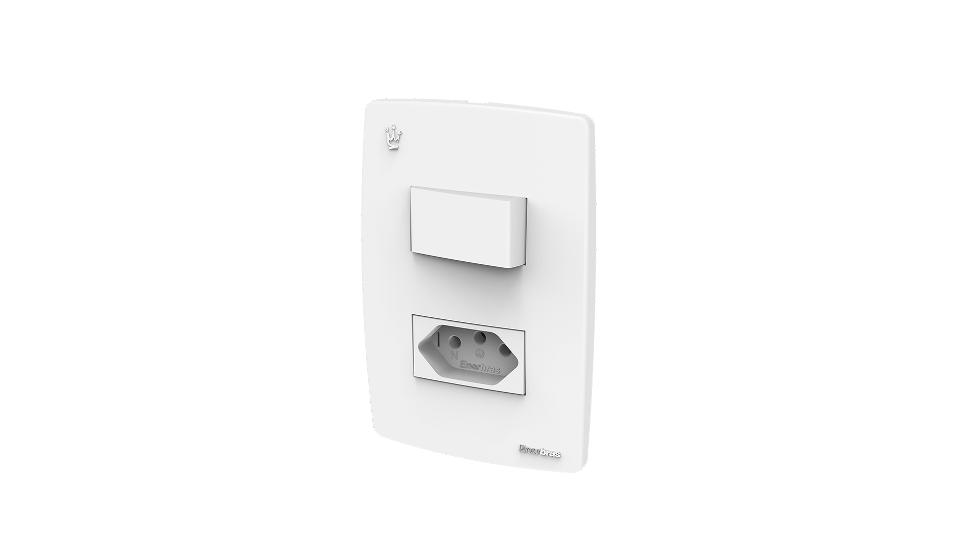 Conjunto interruptor 1 tecla paralelo + tomada 10A