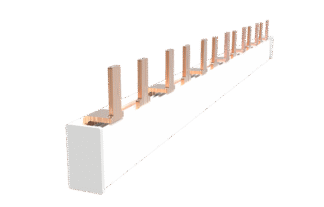 Barramento tipo pente bipolar 12P DIN63A - 21cm